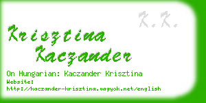 krisztina kaczander business card